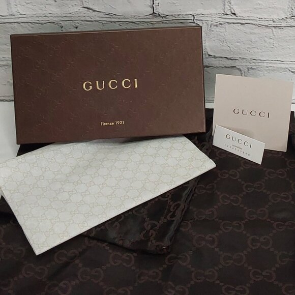 'GUCCI' SIGNATURE'CC' BOX, DUST BAG, TISSUE PAPER, INSERT CARD 4-PIECE GIFT SET - Picture 4 of 11